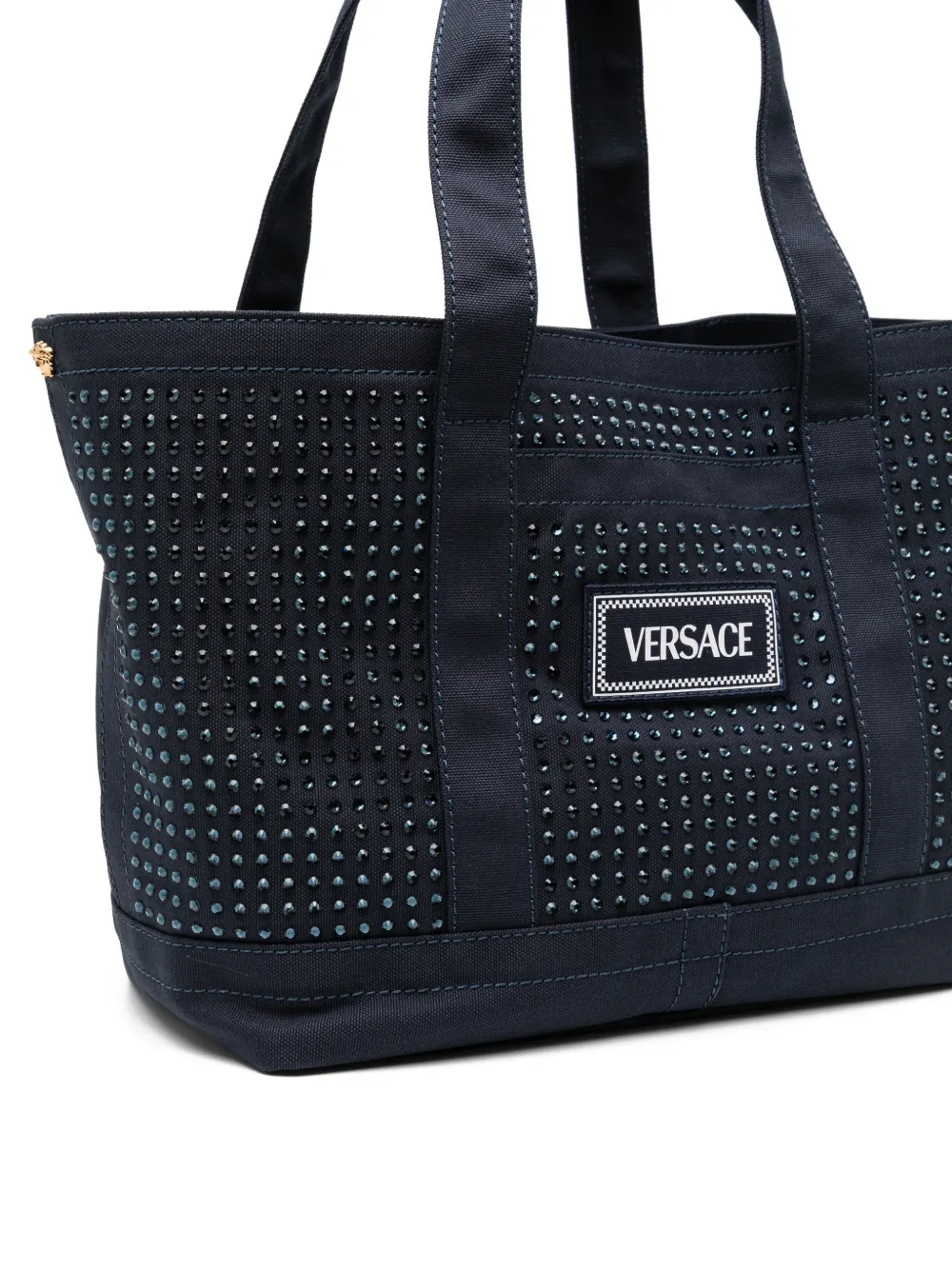 Versace Kids Shopper met logopatch Blauw