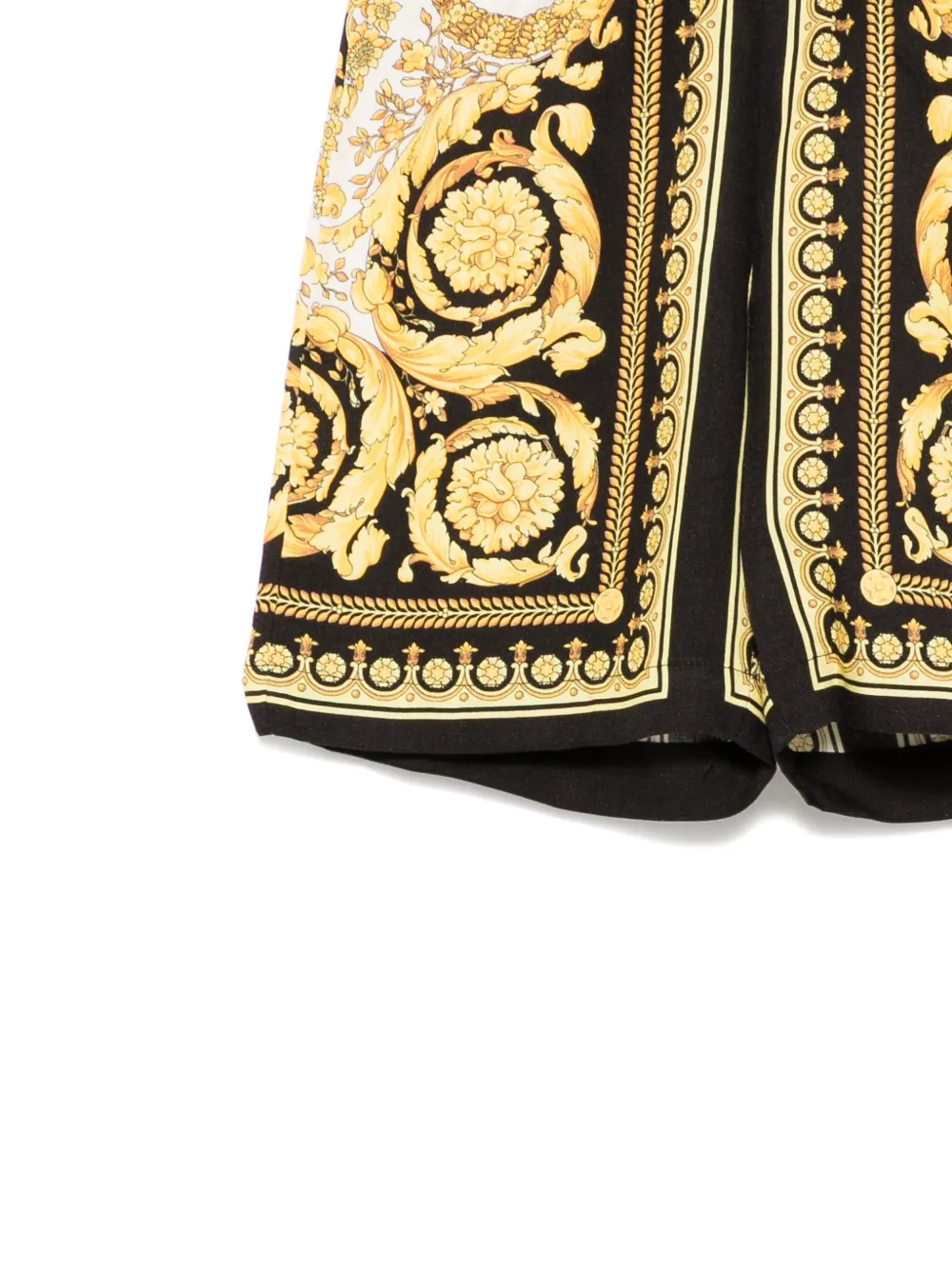 Versace Barocco-print Shorts In Yellow