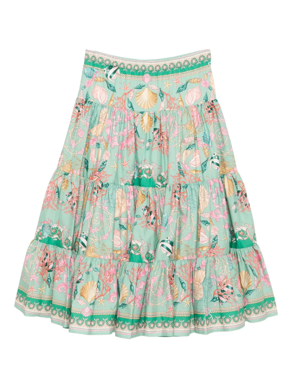 Versace Kids' Underwater Barocco Skirt In Multi