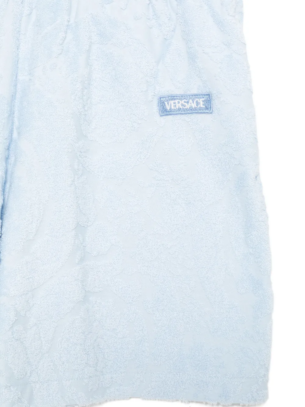 Versace Kids embroidered-logo shorts Blauw