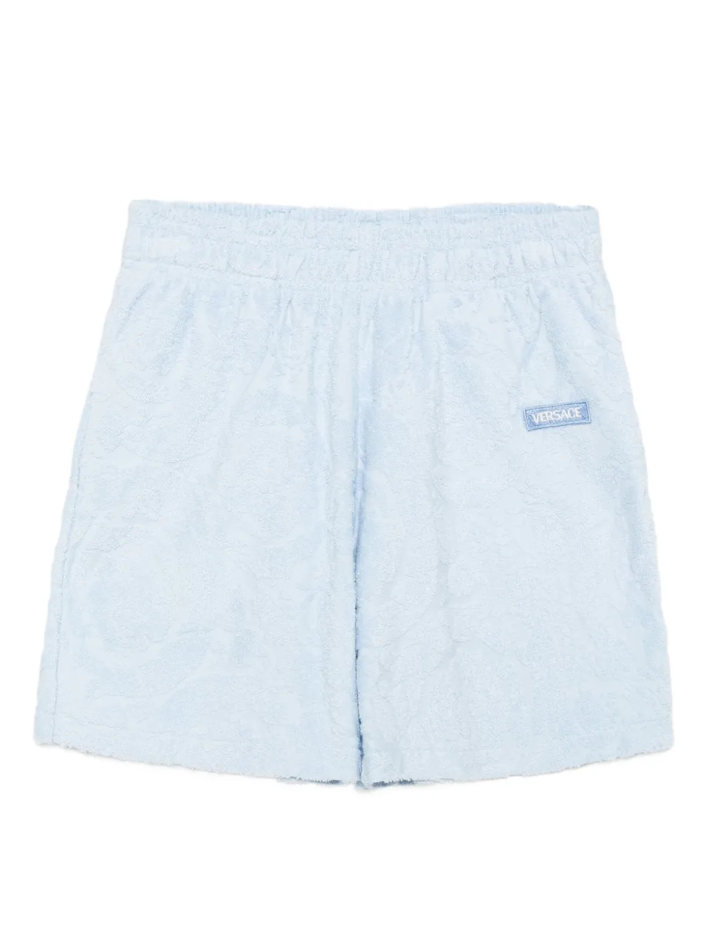 Versace Kids embroidered-logo shorts Blauw