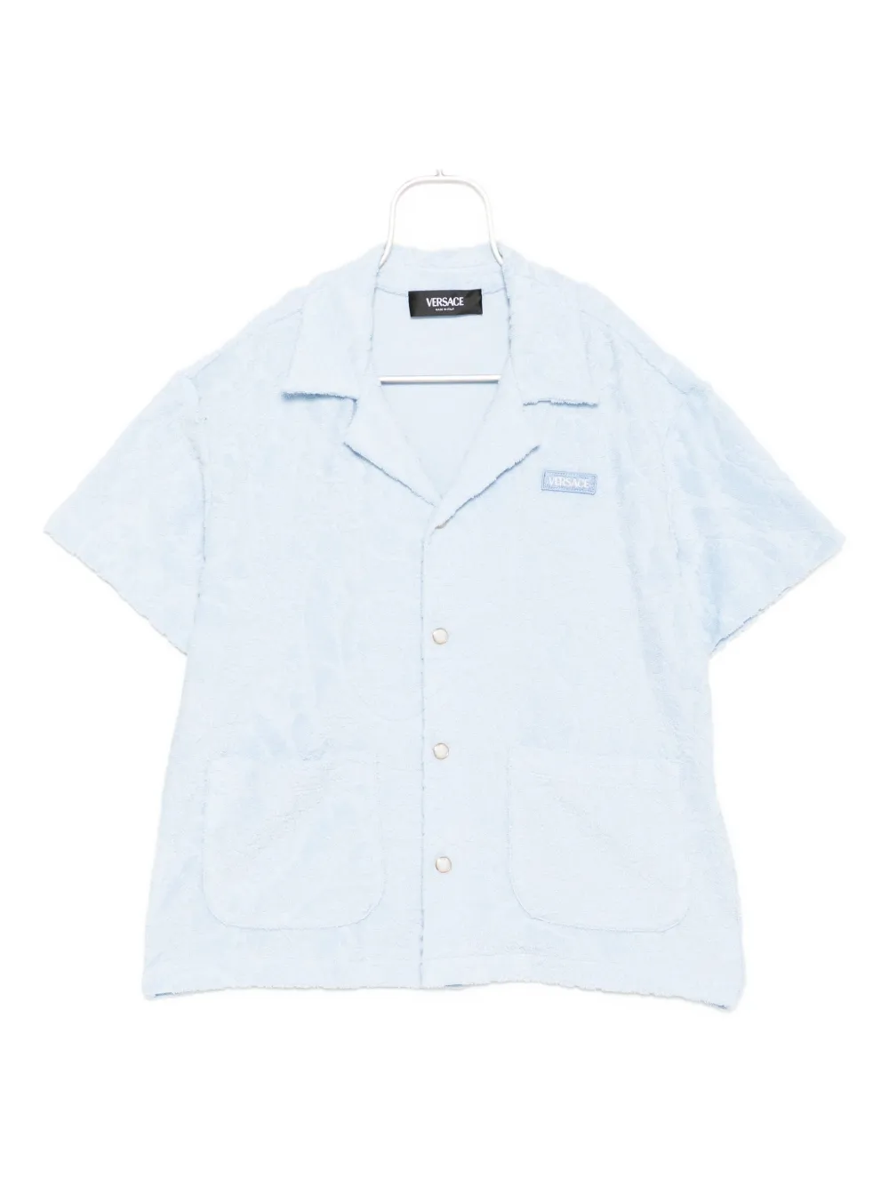 Versace Kids barocco jacquard towel shirt Blauw