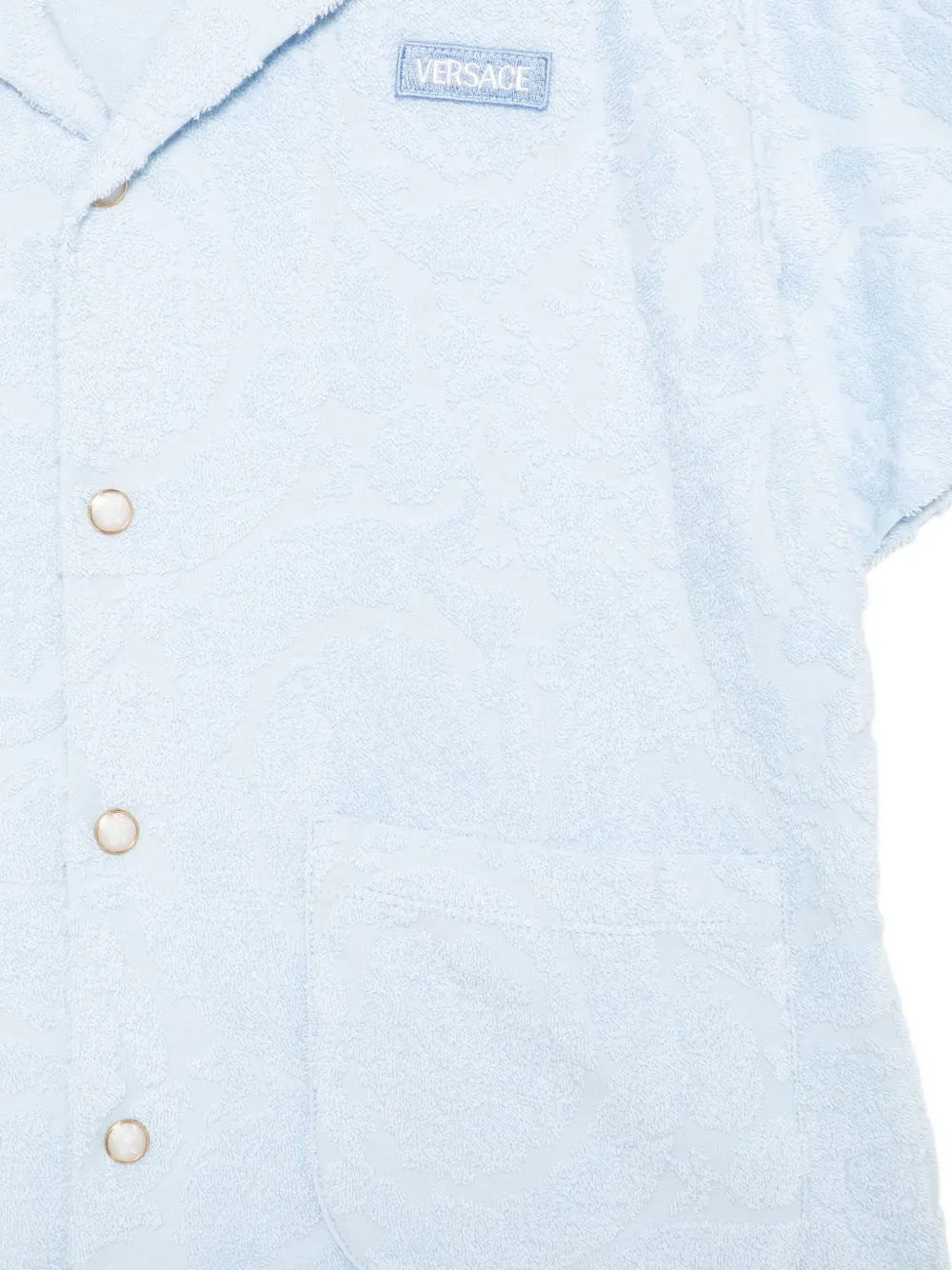 Versace Kids barocco jacquard towel shirt Blauw