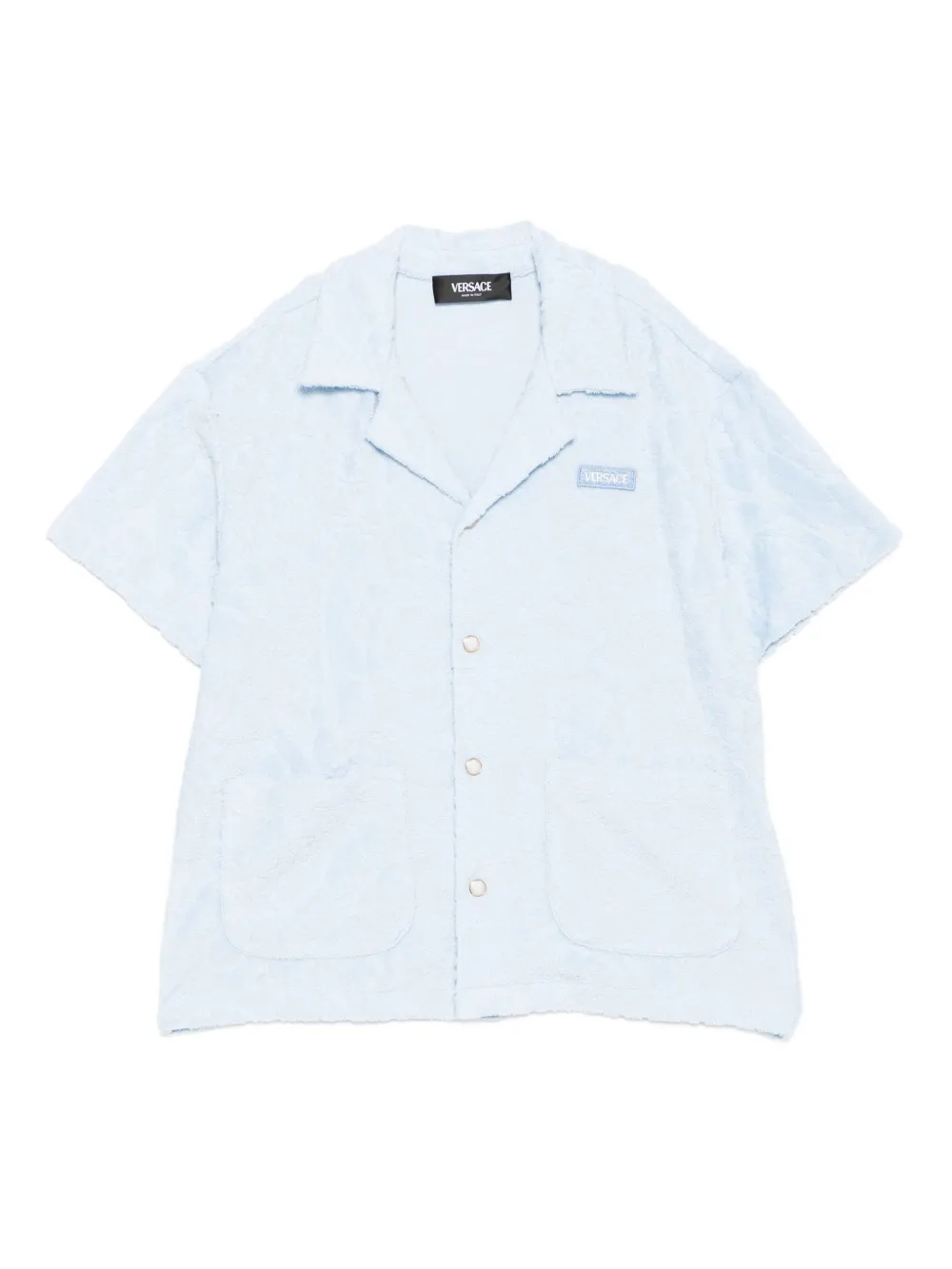 Versace Kids barocco jacquard towel shirt Blauw