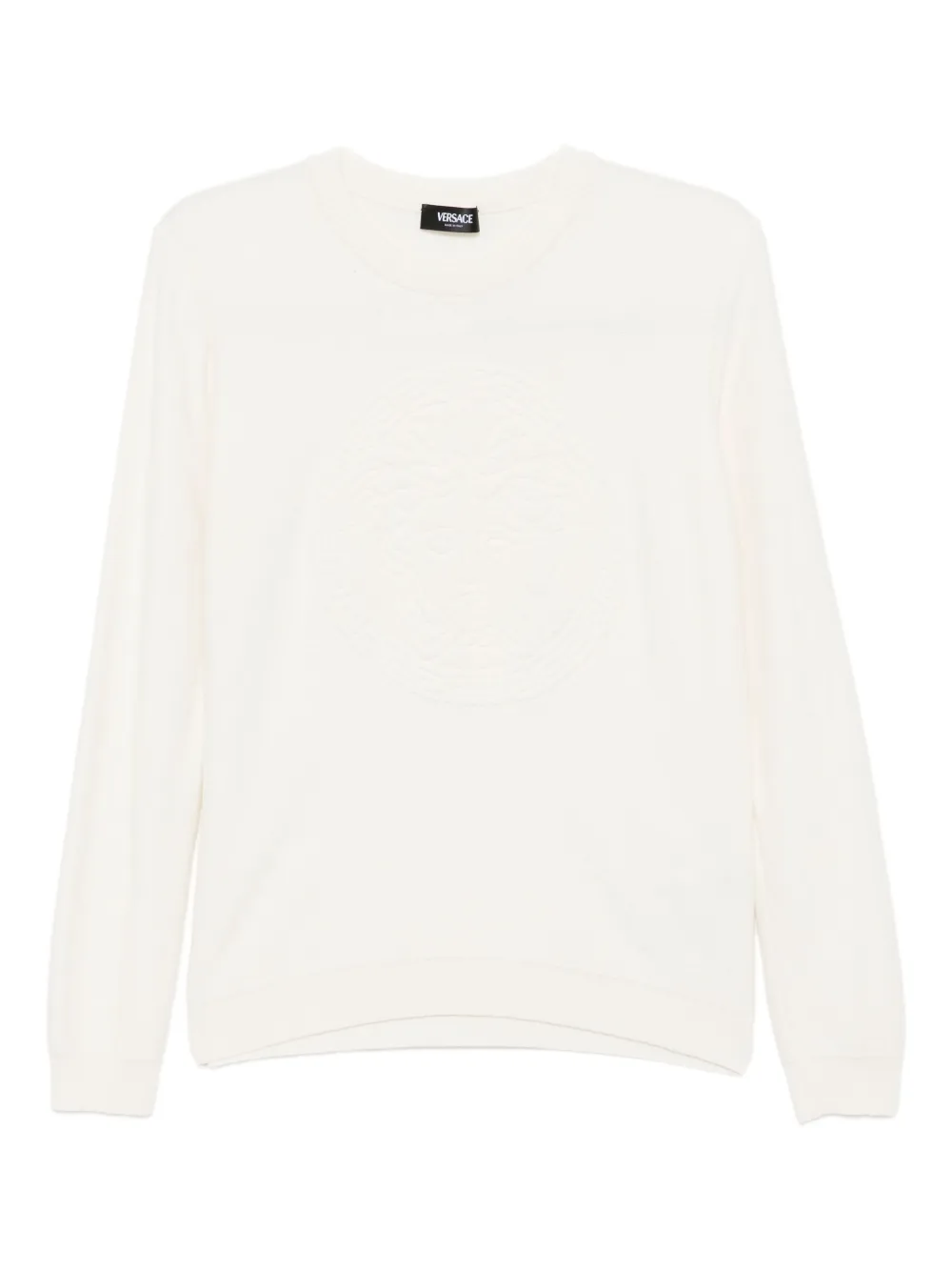 Versace Kids Medusa knitted sweatshirt Beige