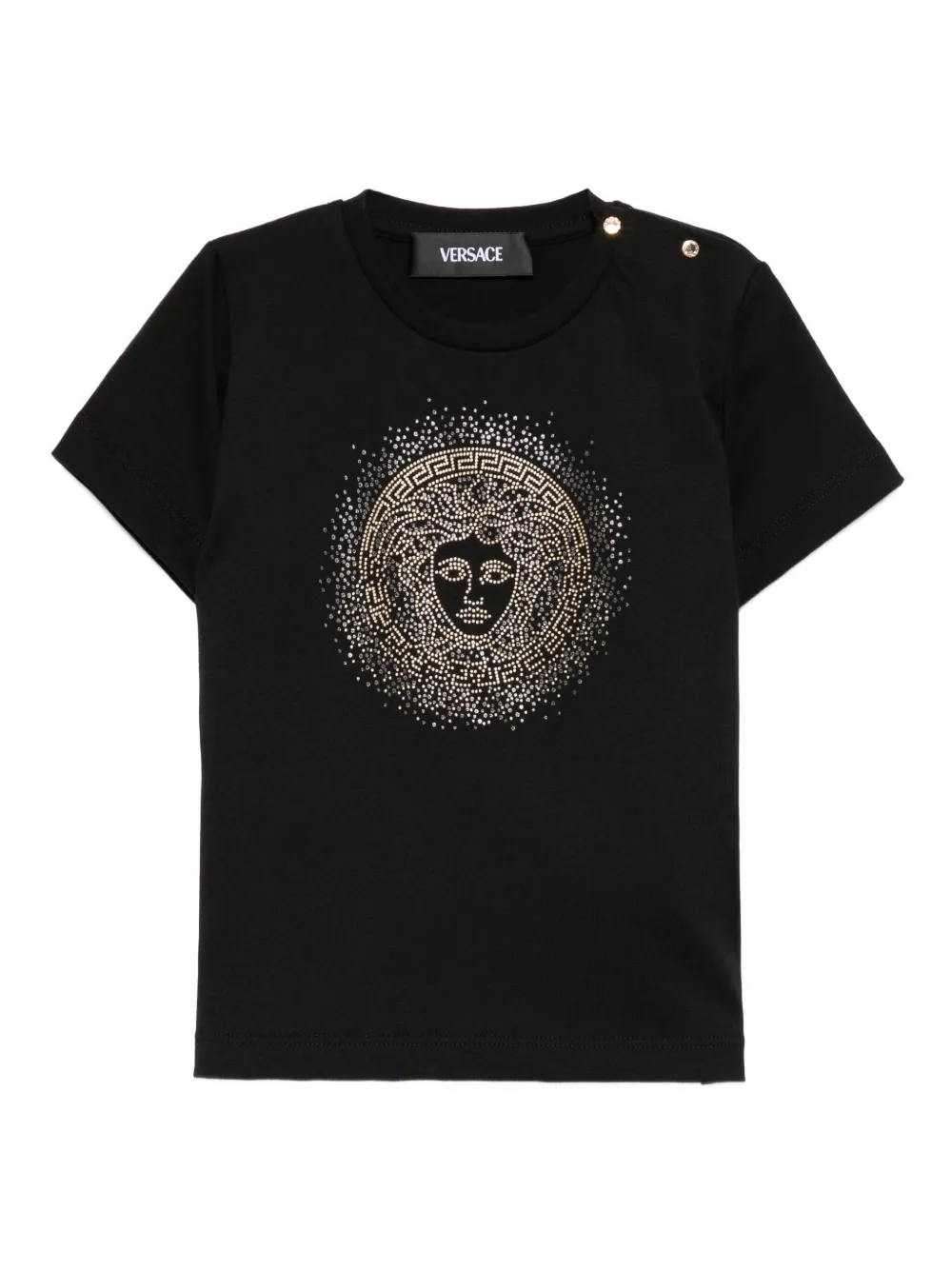 Versace Kids Medusa cotton T-shirt Zwart
