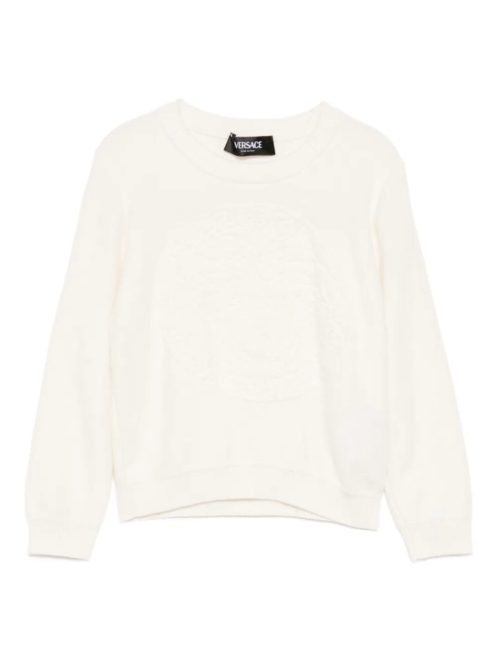 Versace Kids Medusa knitted sweatshirt Beige