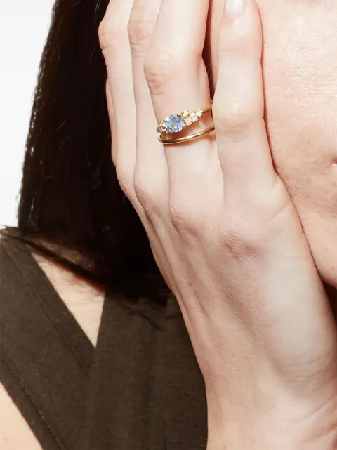 We by WHITEbIRD 14K gold Aly or Jaune aquamarine ring