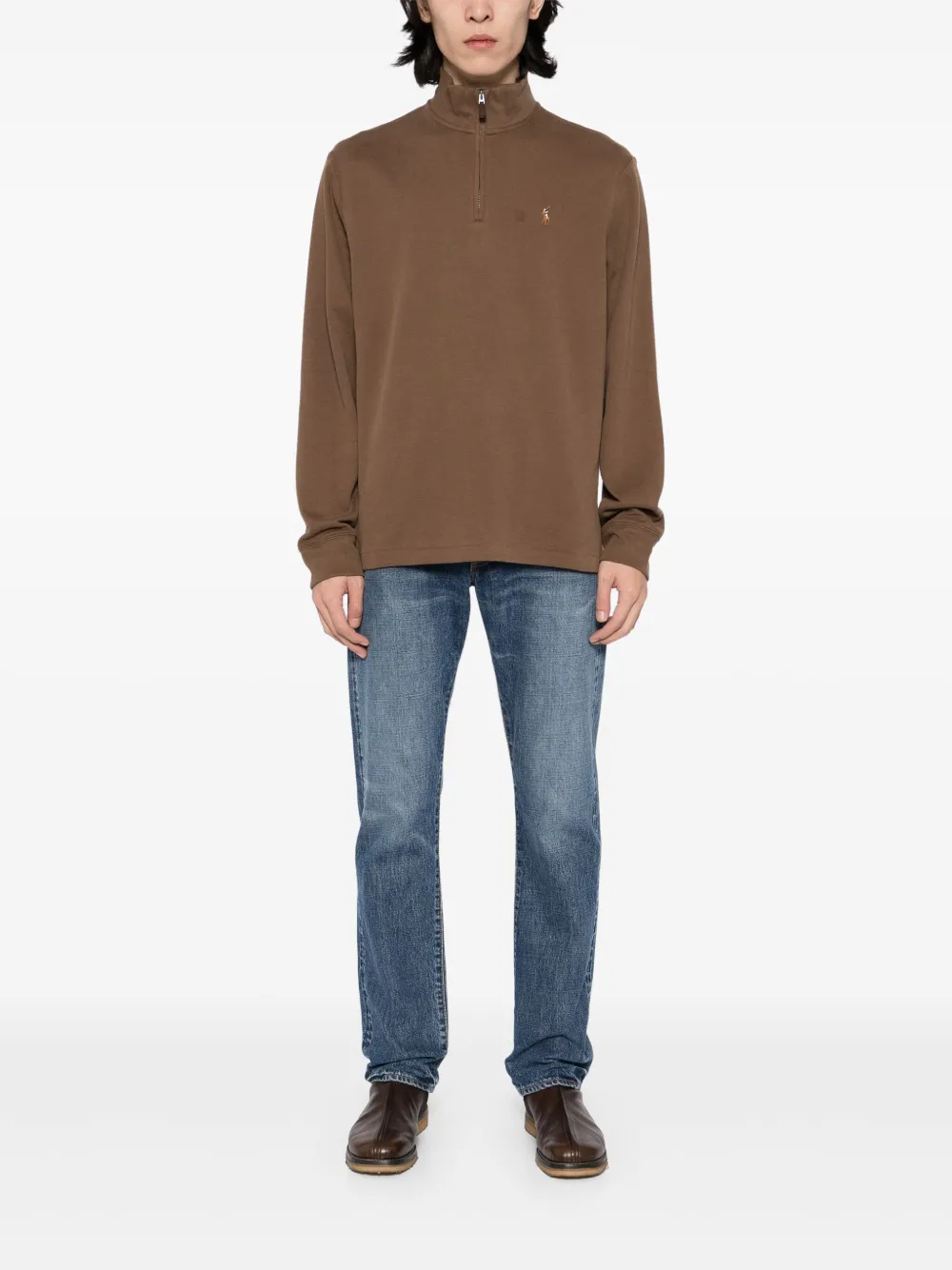 Polo Ralph Lauren Trui met halve rits - Bruin