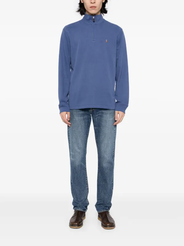 Polo Ralph Lauren Half zip-up Sweater | Blue | FARFETCH JO