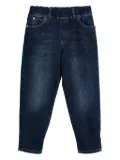 Brunello Cucinelli Kids embroidered elasticated-waist jeans - Blue