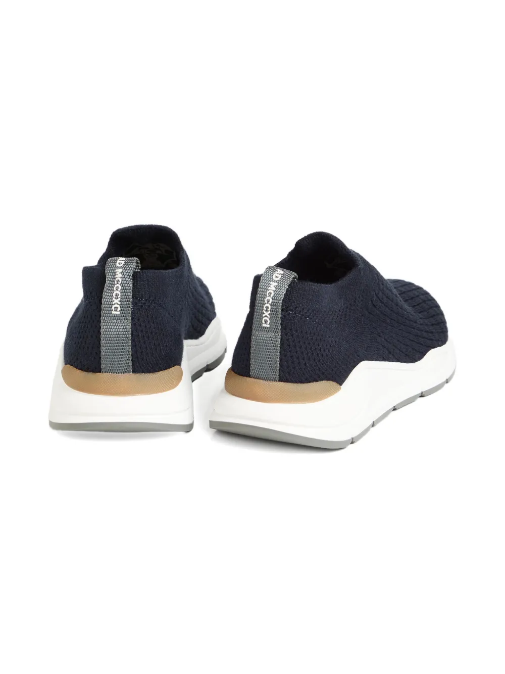 Brunello Cucinelli Kids slip-on embroidered sneakers Blue