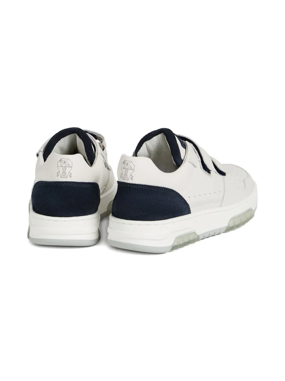Brunello Cucinelli Kids double-strap leather sneakers Beige