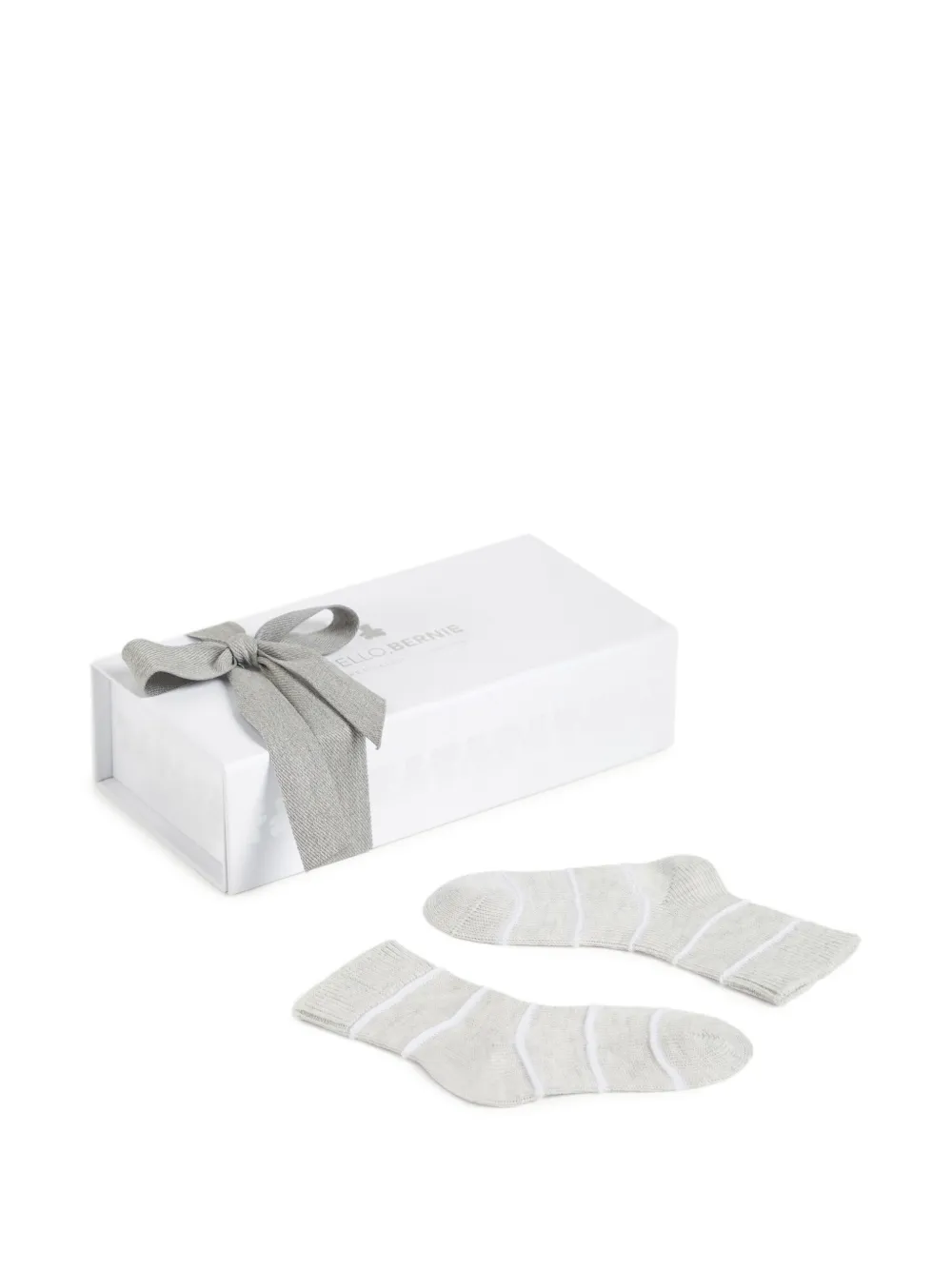 Brunello Cucinelli Kids Gestreepte sokken Grijs