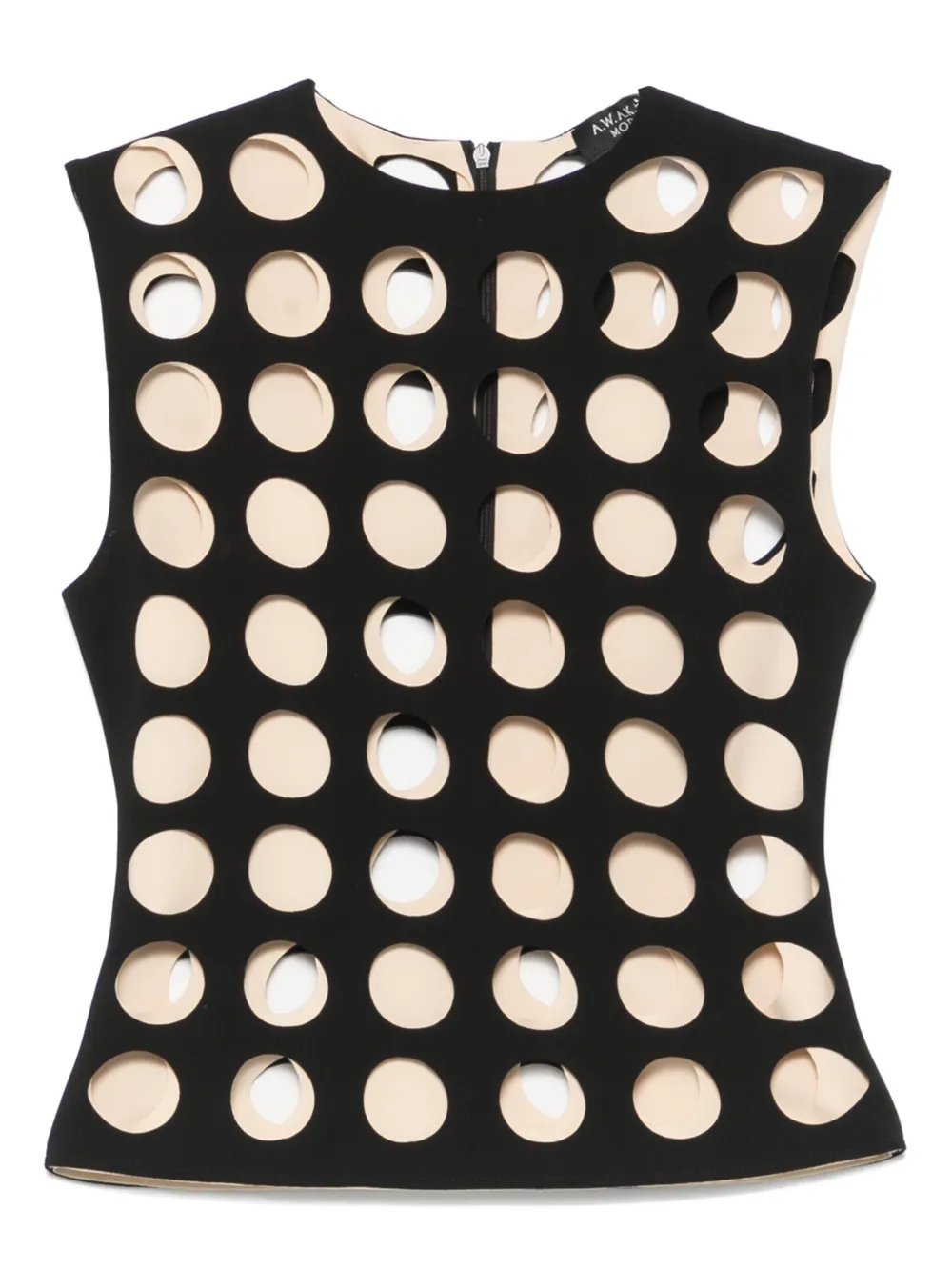 A.W.A.K.E. Mode Layered Holes top - ブラック A.W.A.K.E. Mode Layered Holes top - ブラック