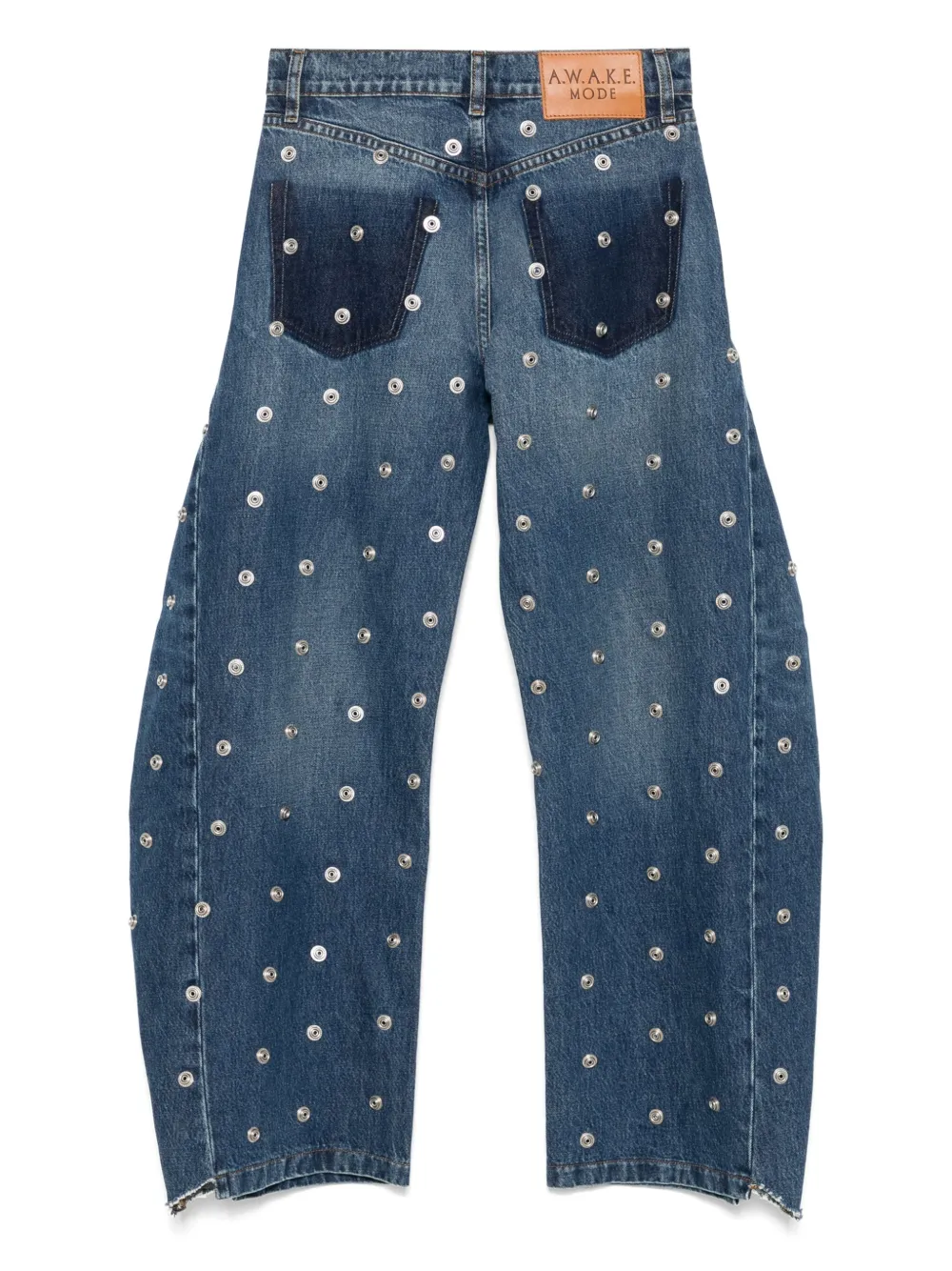 A.W.A.K.E. Mode studded wide-leg jeans - Blauw