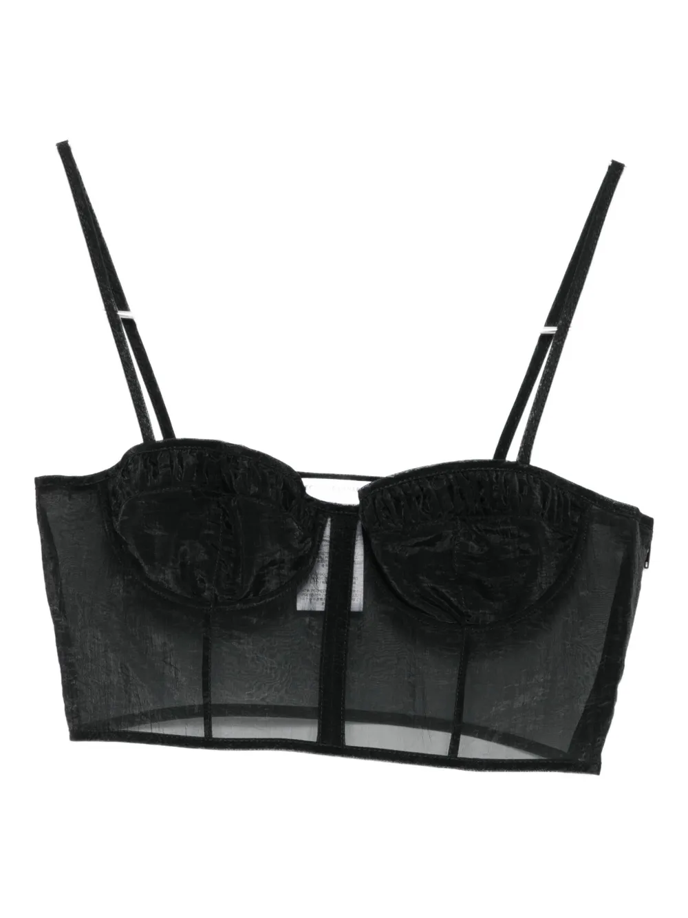 Cecilie Bahnsen Anya Underwired Sheer Top In Black