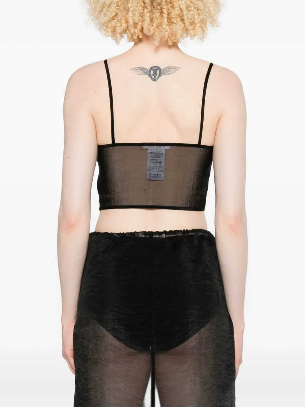 Cecilie Bahnsen Anya Underwired Sheer Top In Black