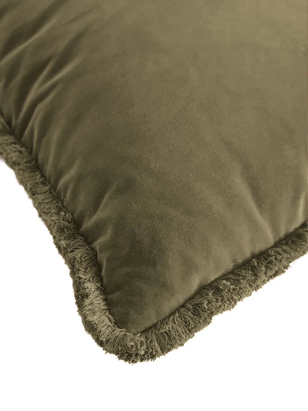 Soho Home Margeaux Fringed Square Cushion (50cm X 50cm) In Green