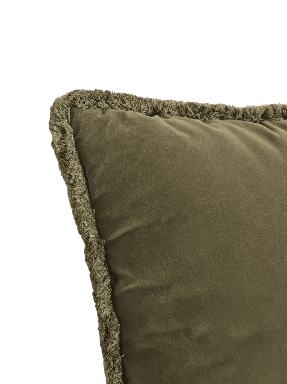 Soho Home Margeaux Fringed Square Cushion (50cm X 50cm) In Green