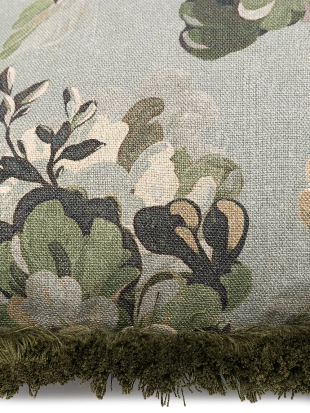 Soho Home Floral-print Linen Cushion In Gray