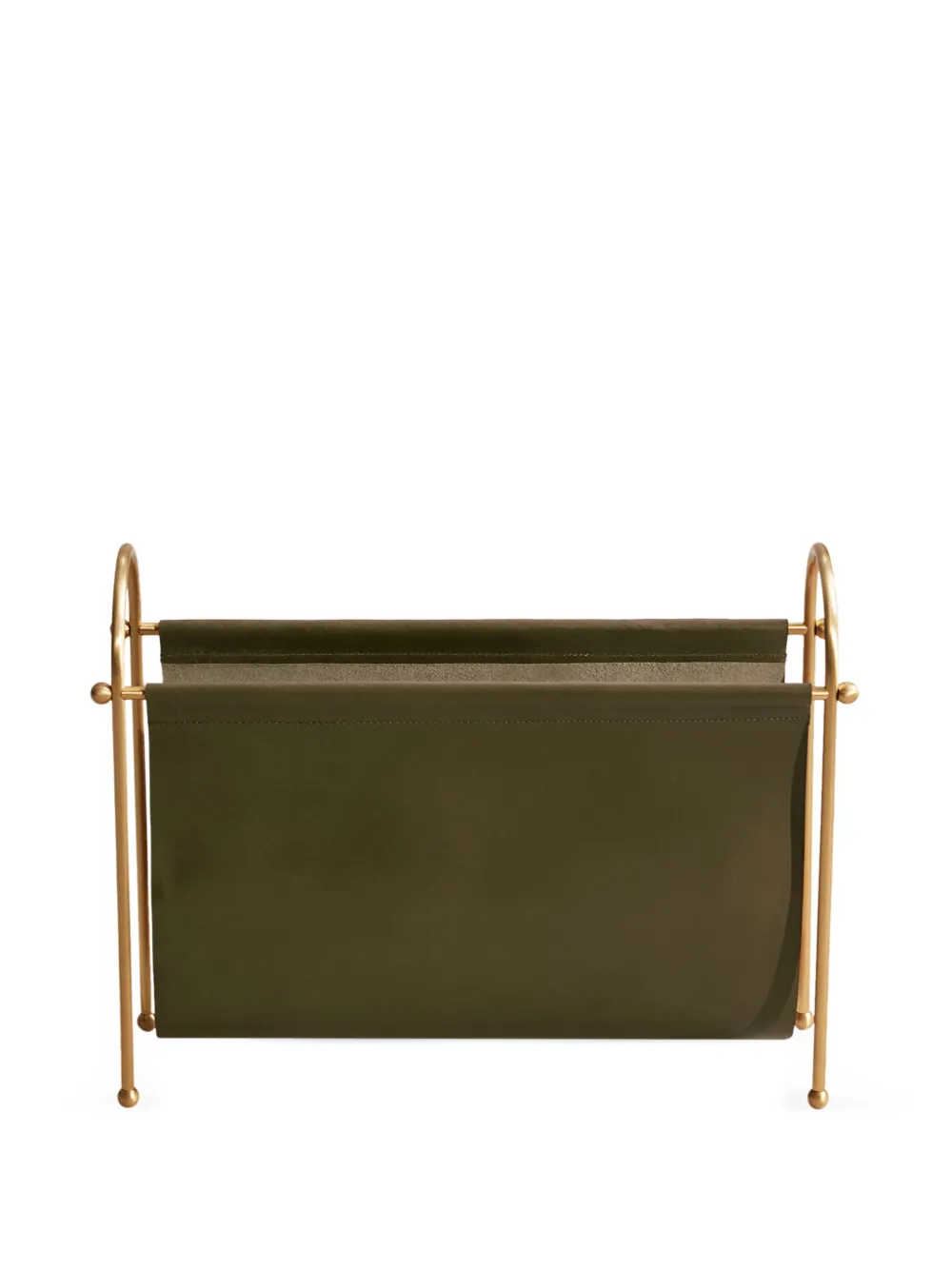 Soho Home Meard Leather Magazine Rack In Green