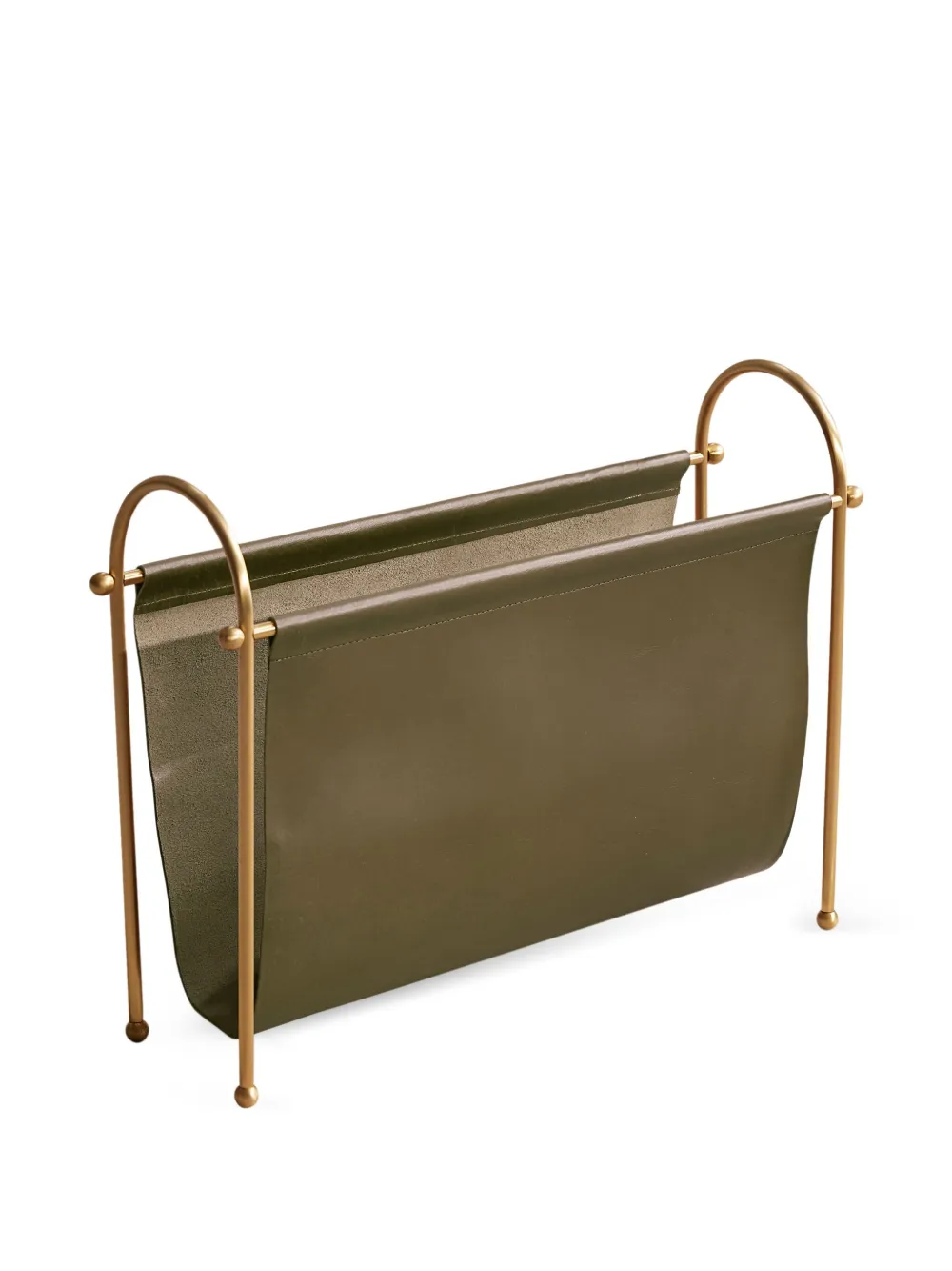 Soho Home Meard Leather Magazine Rack In Green