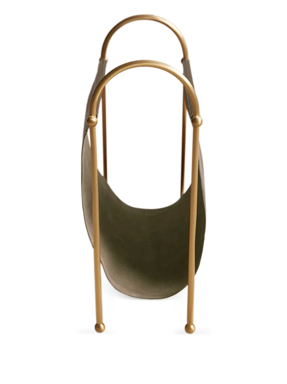 Soho Home Meard Leather Magazine Rack In Green