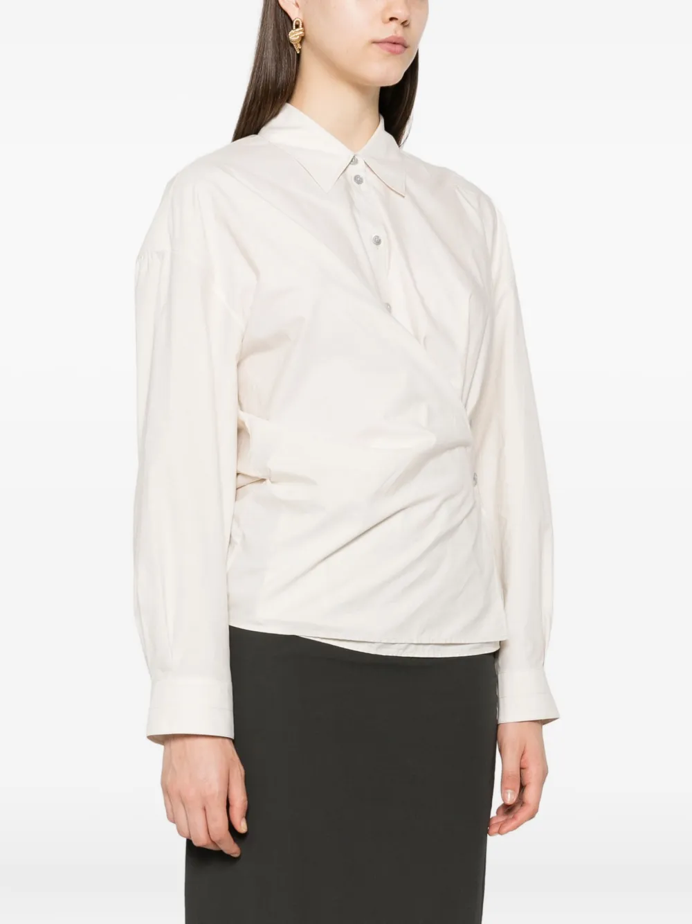 LEMAIRE classic-collar twisted shirt Beige