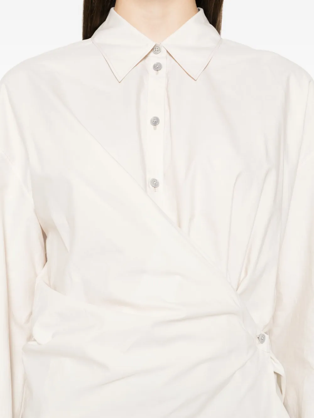 LEMAIRE classic-collar twisted shirt Beige