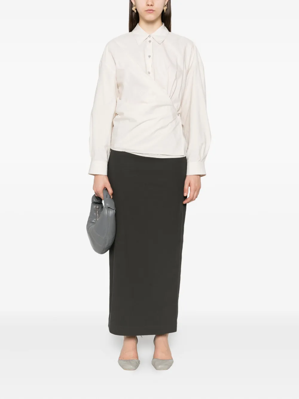 LEMAIRE classic-collar twisted shirt Beige