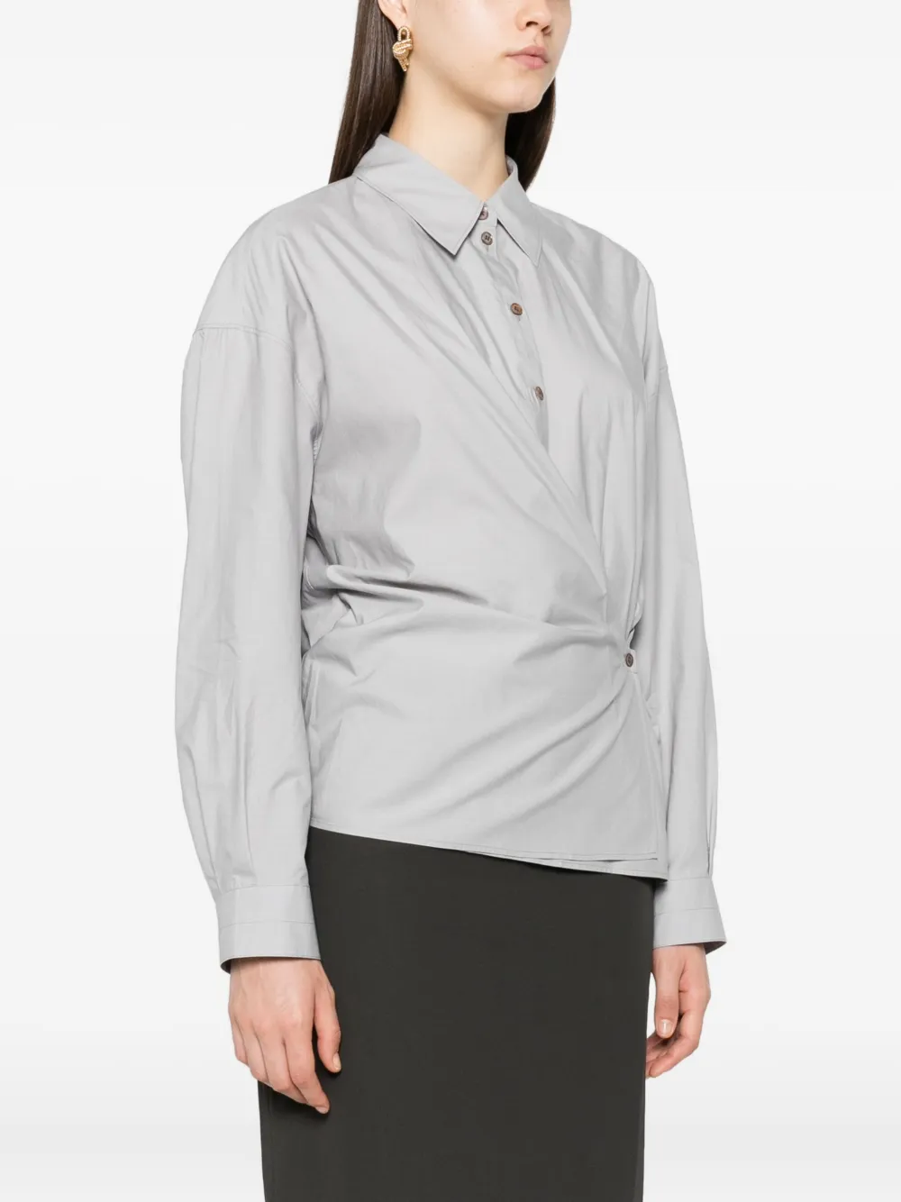 LEMAIRE classic-collar twisted shirt Grijs