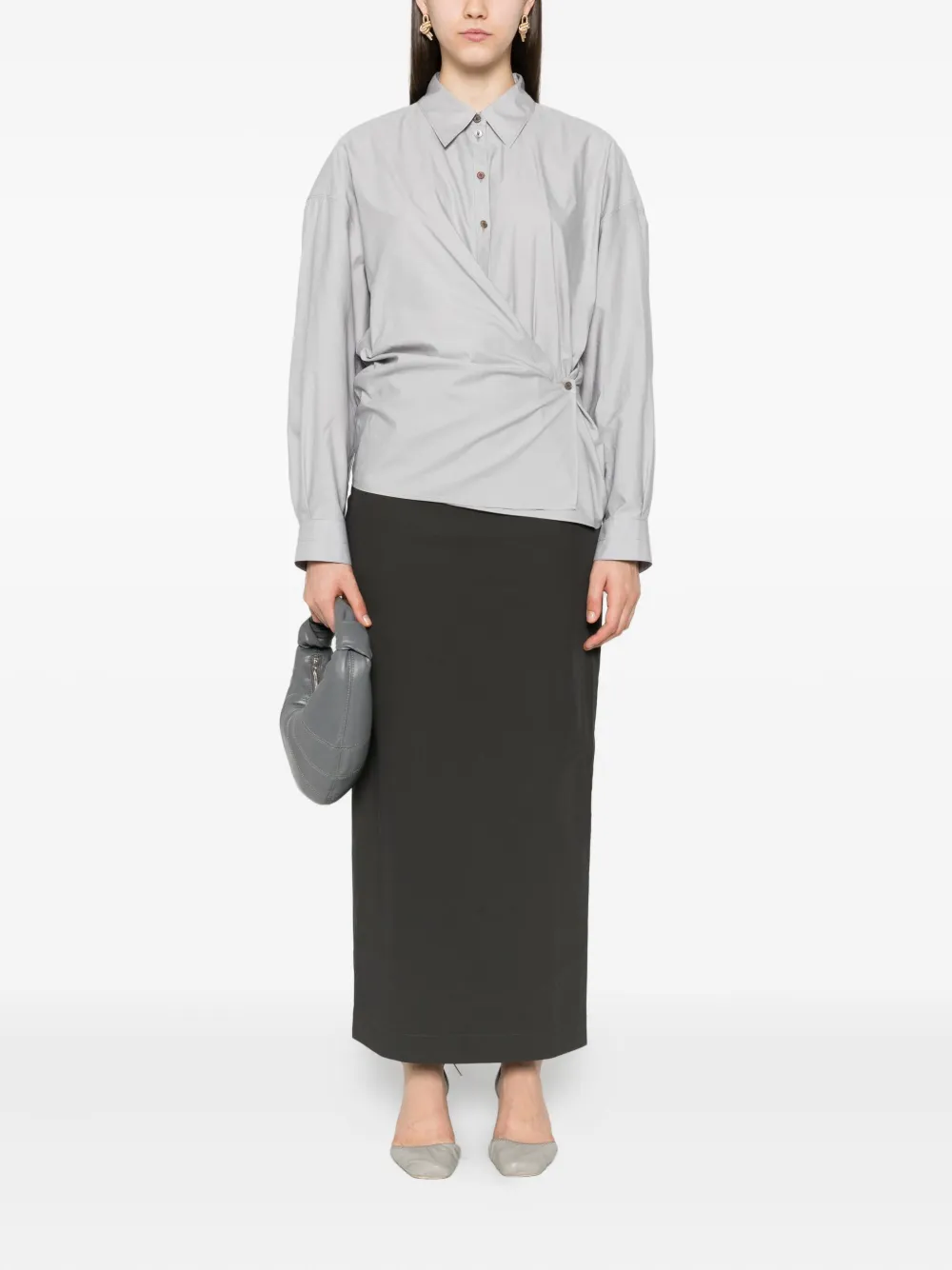 LEMAIRE classic-collar twisted shirt Grijs
