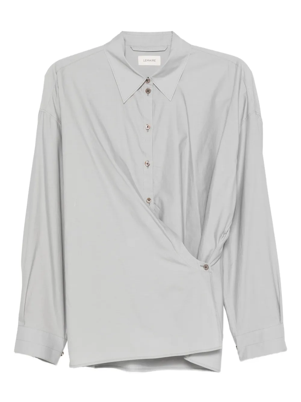 LEMAIRE Gedraaide blouse met klassieke kraag Grijs