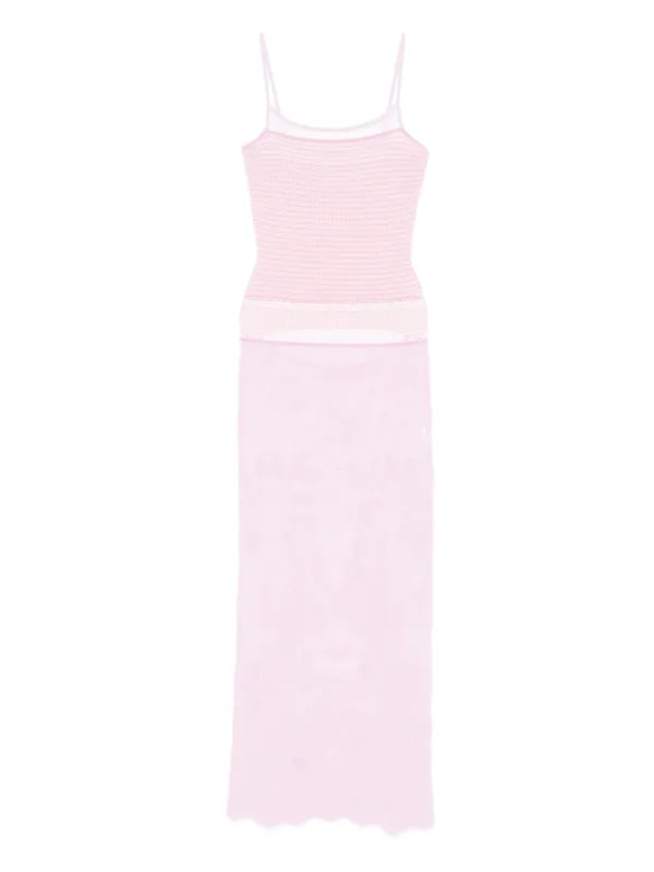 roberta einer pink dress Sleek Sheer Mini Dress Pink