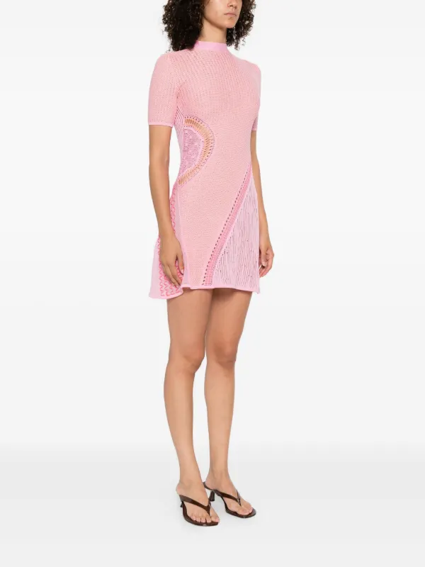 roberta einer pink dress Sleek Sheer Mini Dress Pink