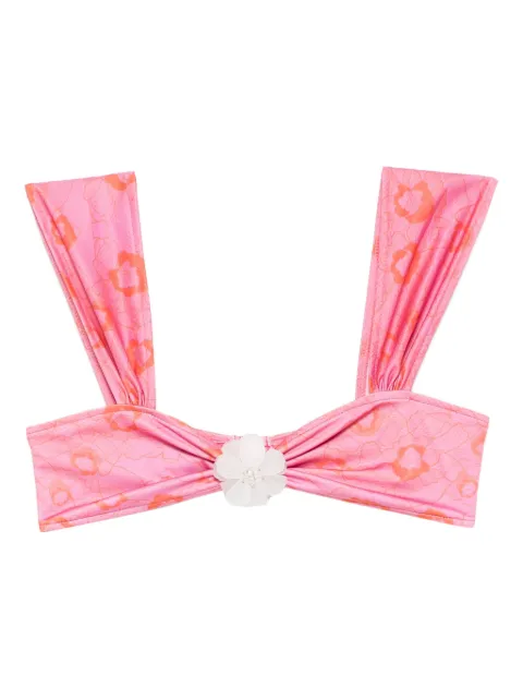 Roberta Einer floral-appliqué bikini top