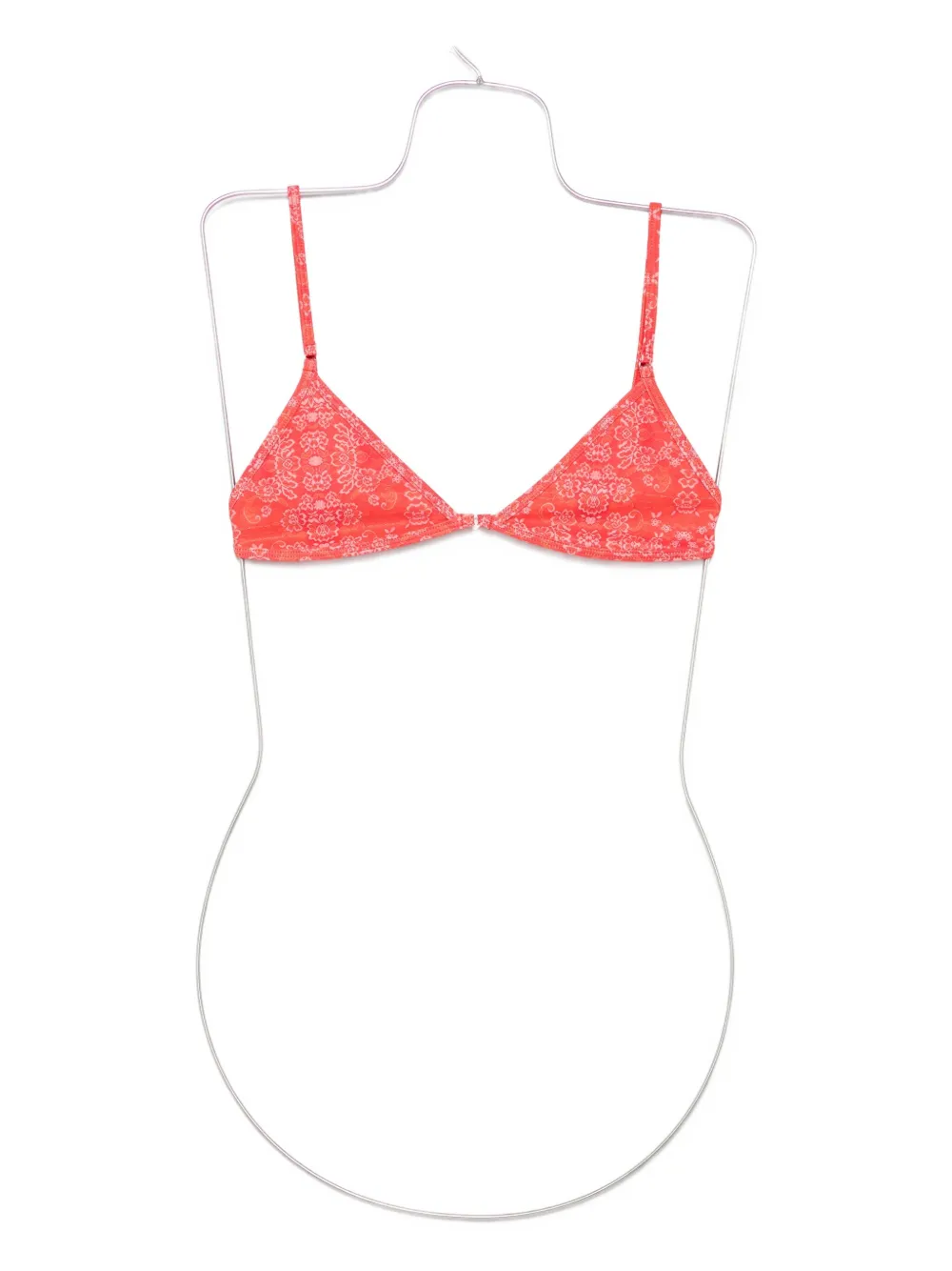 Roberta Einer floral-print triangle bikini top | Red | Image 1