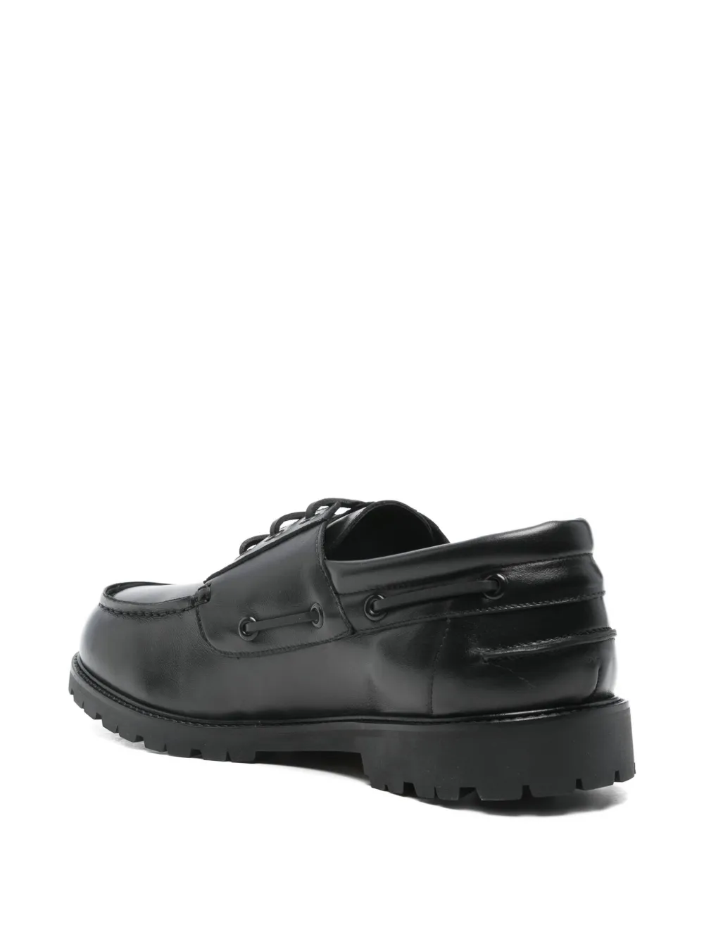 Studio Nicholson Guston leather lace-up boat shoes Zwart