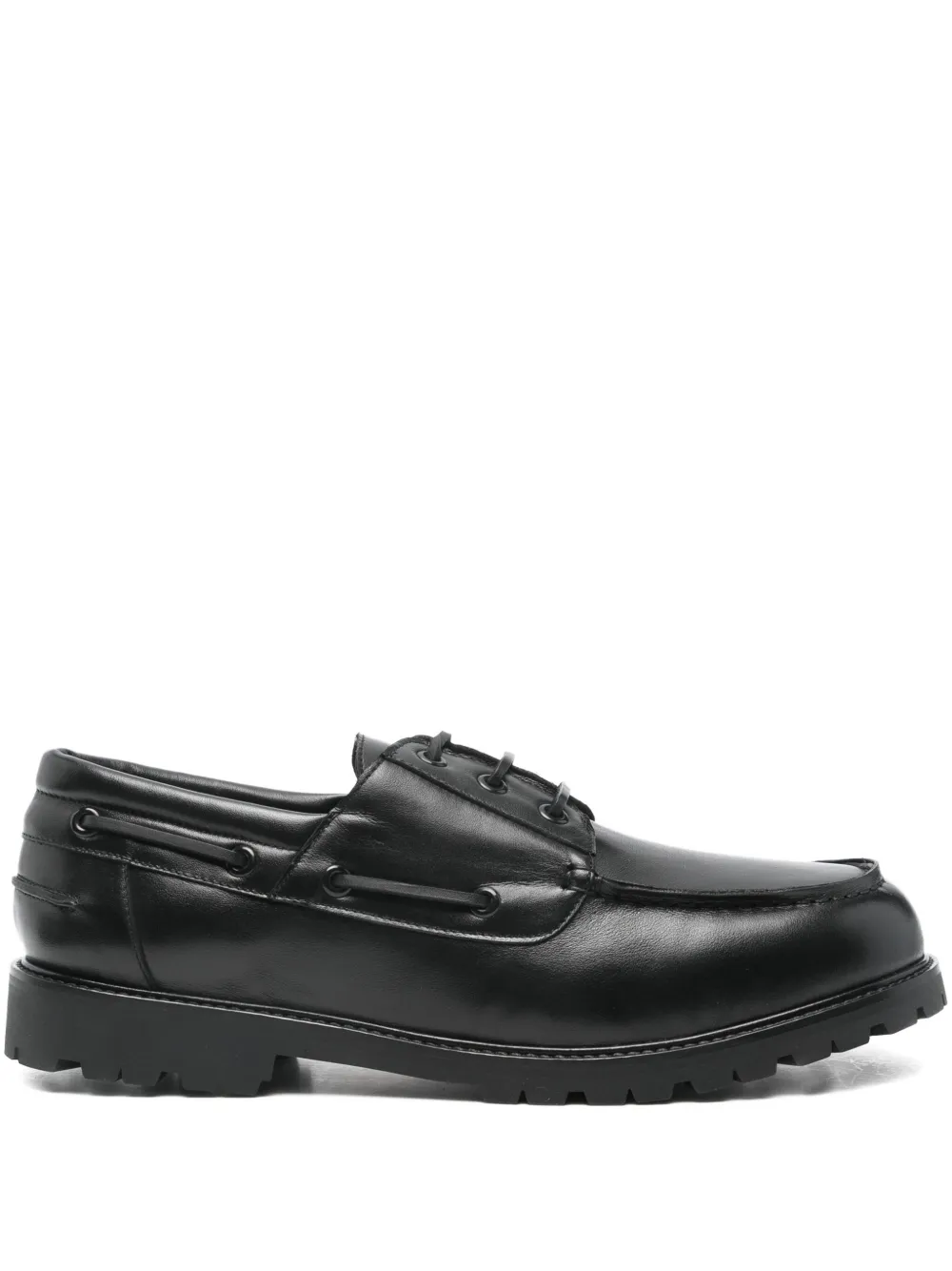 Studio Nicholson Guston leather lace-up boat shoes | Black | Image 1