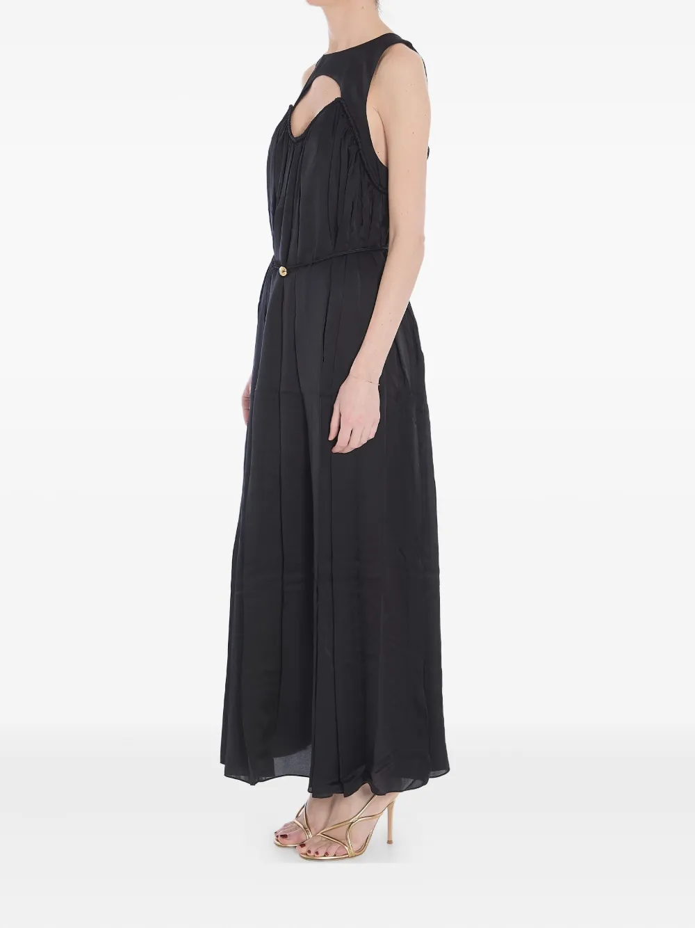 ZIMMERMANN Balance Swing geplooide maxi-jurk met uitgesneden details Zwart