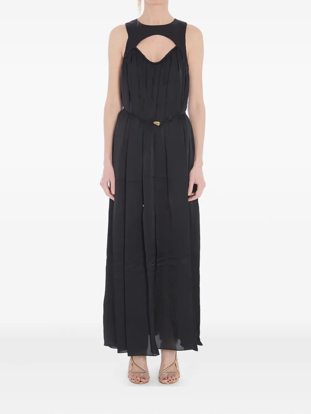 ZIMMERMANN Balance Swing pleated cut-out maxi dress Zwart
