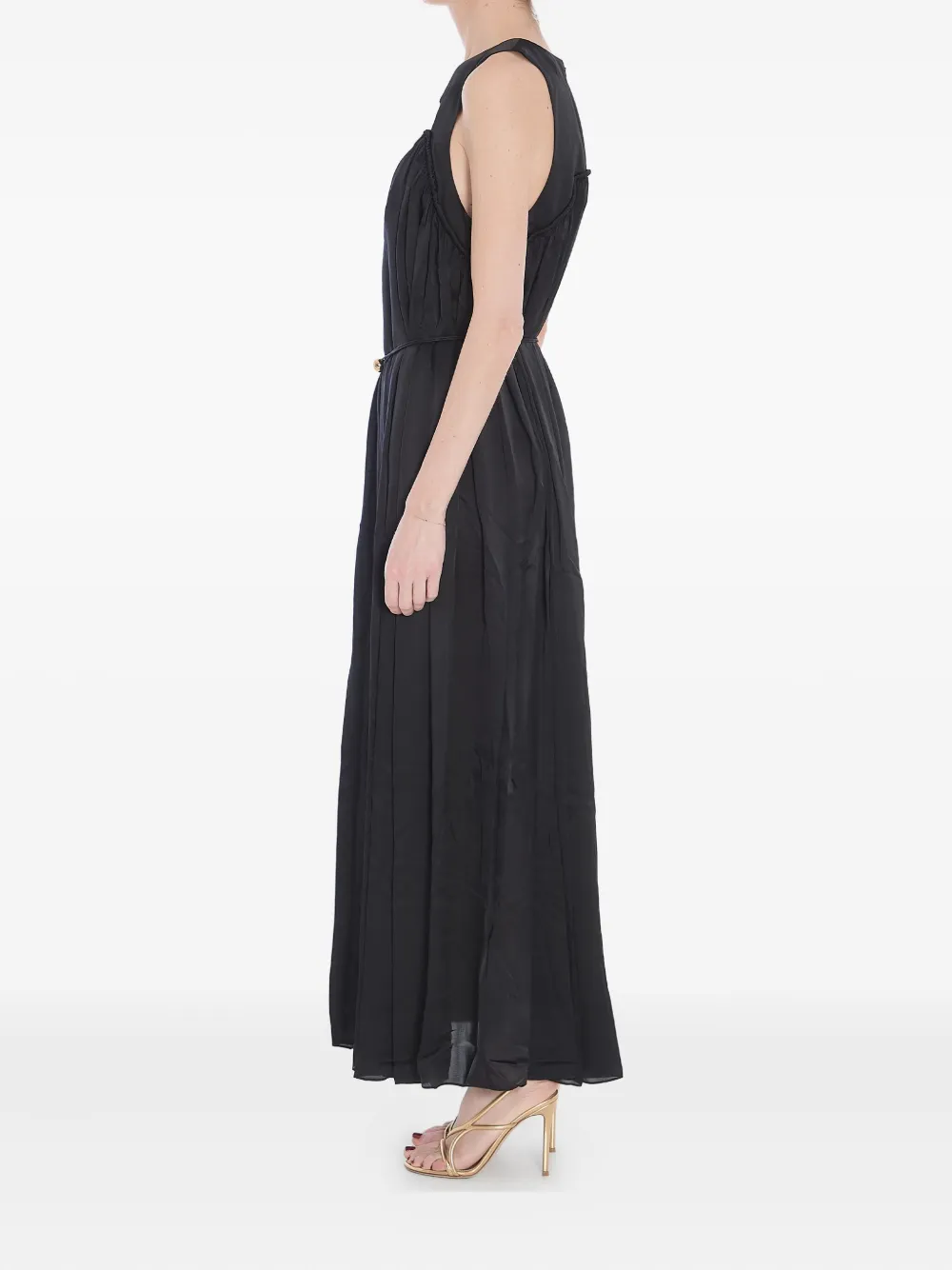 ZIMMERMANN Balance Swing geplooide maxi-jurk met uitgesneden details Zwart