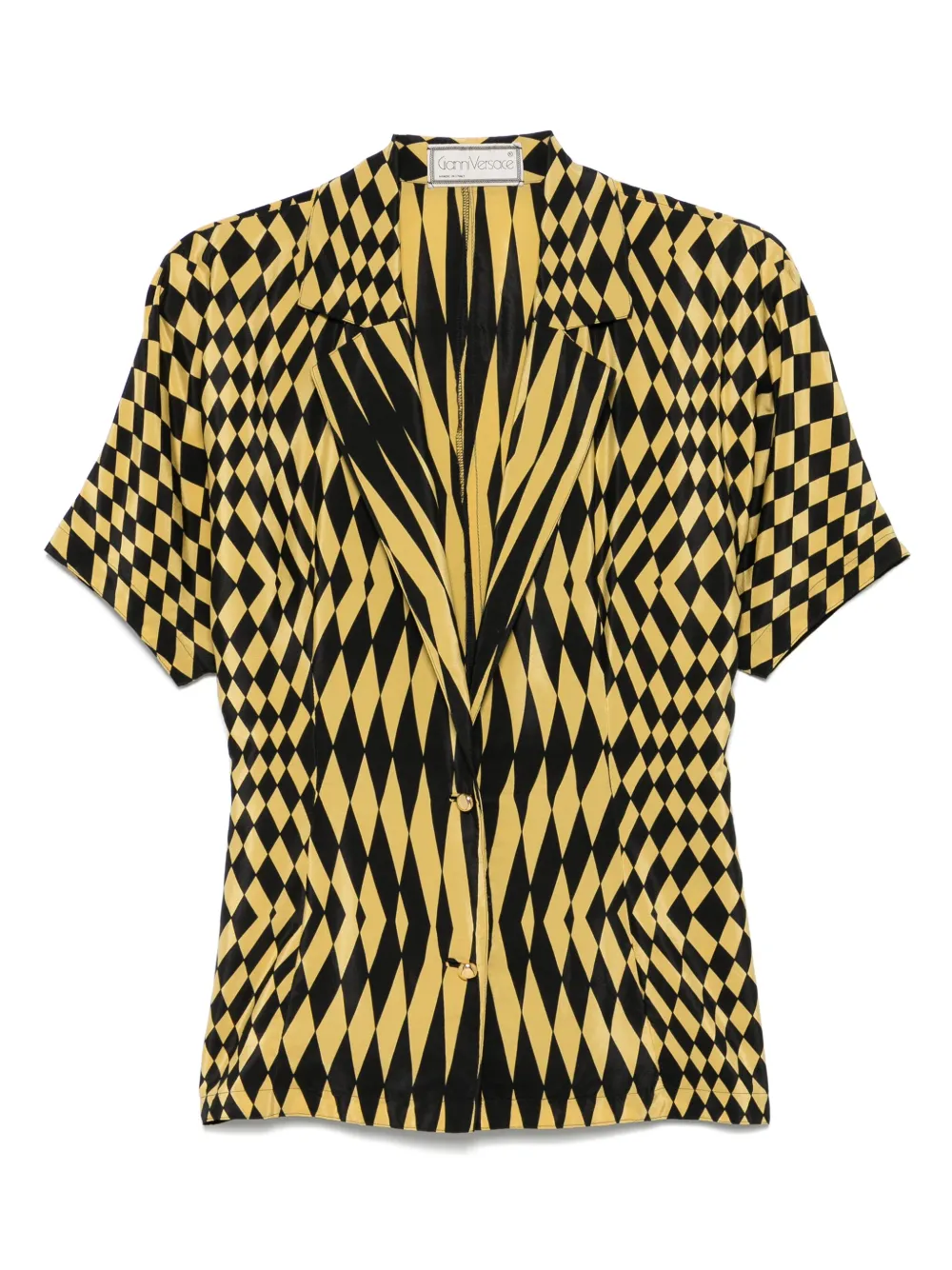 Versace Pre-Owned 1970s グラフィック シャツ - ブラック Versace Pre-Owned 1970s グラフィック シャツ - ブラック