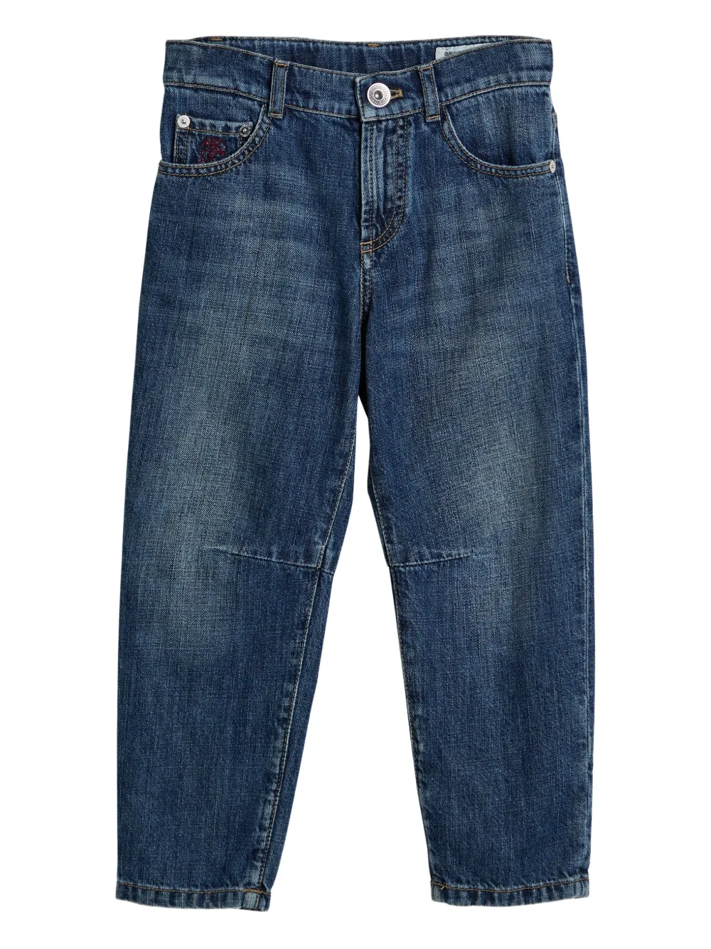 Brunello Cucinelli Kids cotton jeans Blauw