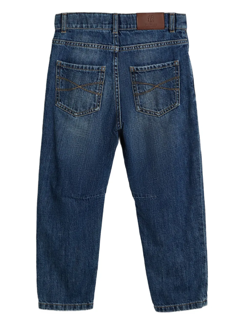 Brunello Cucinelli Kids cotton jeans Blauw
