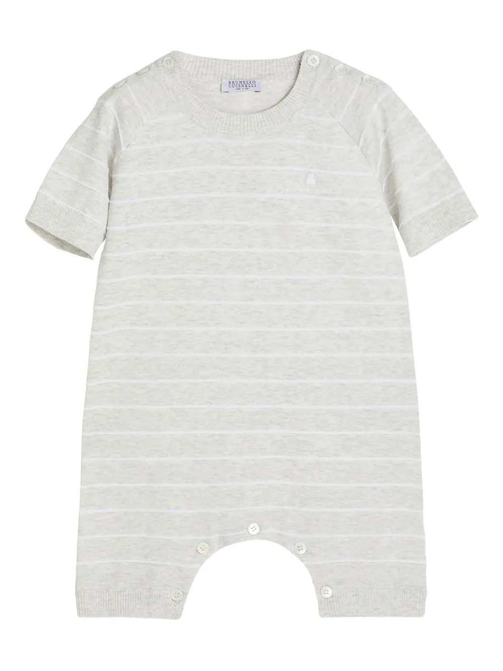 Brunello Cucinelli Kids striped cotton body | Grey | Image 1