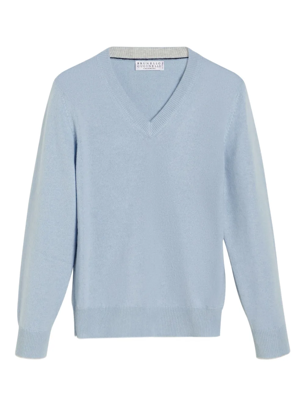 Brunello Cucinelli Kids V-neck cashmere sweater Blauw