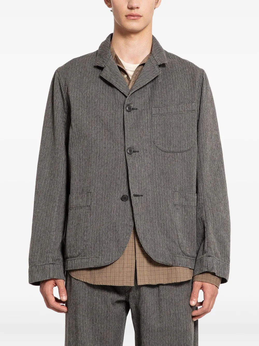 TAIGA TAKAHASHI striped jacket - Grigio