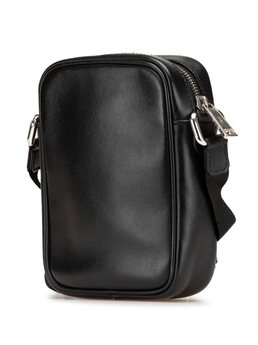 Pre-owned Fendi 2010-2025 Small Leather Monster Bug Crossbody Bag In Black